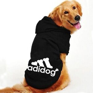 Adidog Black Pup Dog Puppy Sporty Hoodie